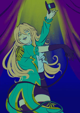 flat color half body